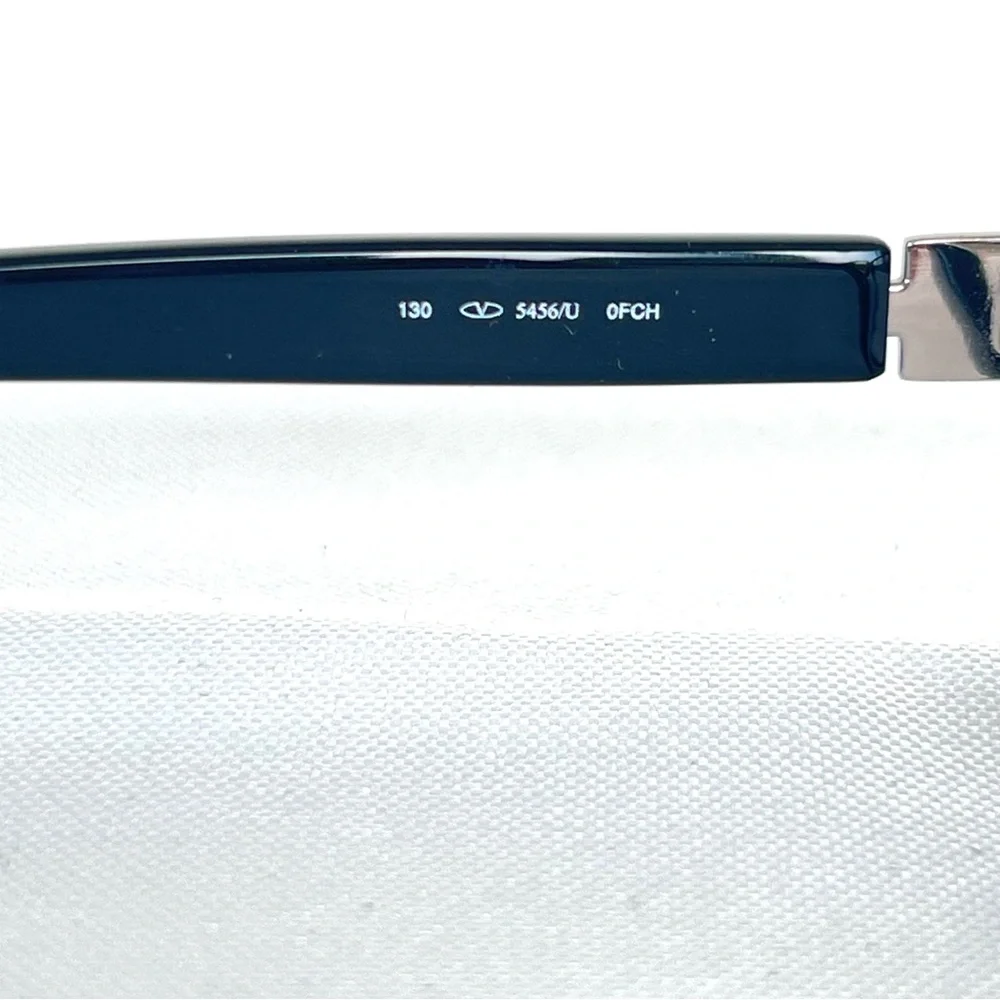 VALENTINO Italy 130 5456 Rectangular Lens Crystal Black Frames Eyeglasses